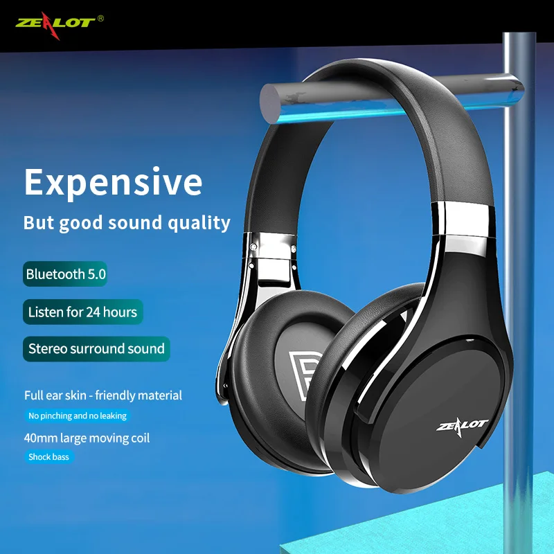 Беспроводные наушники Zealot B21 Hi-Fi стерео Bluetooth-гарнитура с шумоподавлением басовые