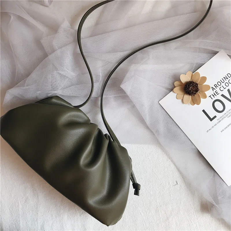 

2022 Summer New Style Cloud Bag Elegant Wrinkled Dumpling Bag Leather Versatile One Shoulder Diagonal Women's Bag