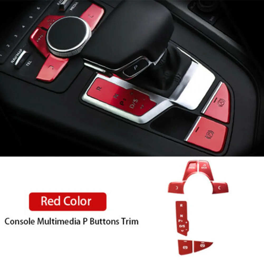 

For A4 B9 A5 2017-19 Multimedia P Buttons Cover Trim Console Replacement 7Pcs