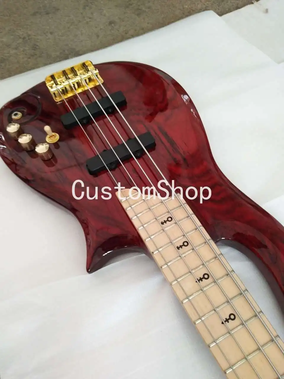 

SUPER Rare Neck Through Body Prince Cloud One Eyed Walnut Brown 4 Strings Electric Bass Guitar Ash Body, Maple Neck,