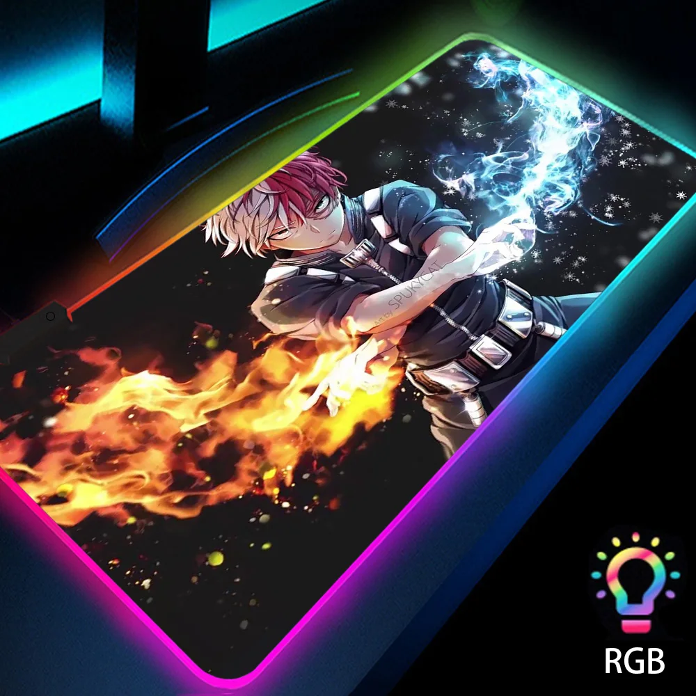 

Gaming Mat My Hero Academia Mouse Pad Gamer Desk Accessories Mouse Pads Rgb Led Deskmat Xxl Mouse Carpet Anime Backlit Mat 80x30