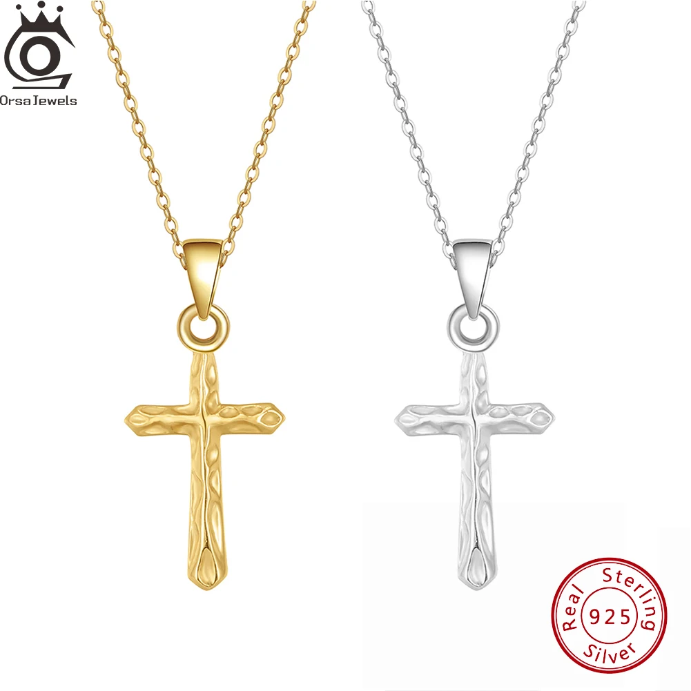 ORSA JEWELS ожерелье с подвеской в виде креста из стерлингового серебра 925 пробы