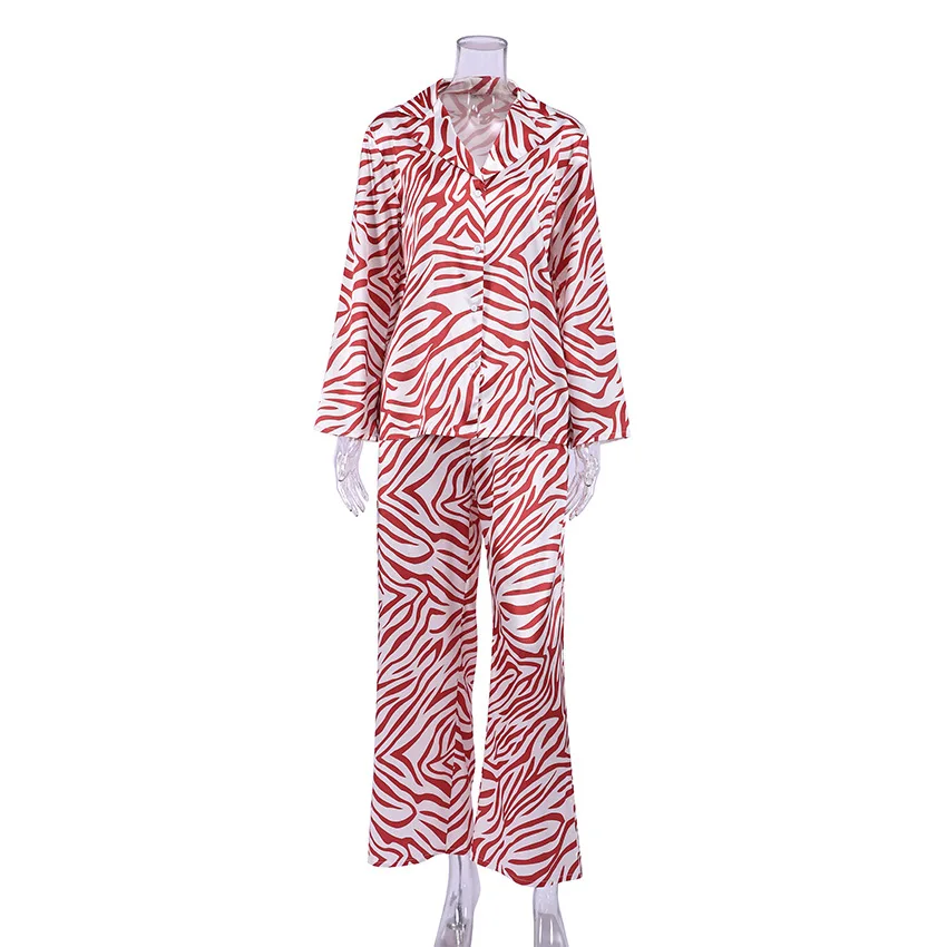 Elegant Women's Pajamas Sets Female Satin Pyjamas Sleepwear Two-piece Home Wear Loungewear Nightwears For Ladies