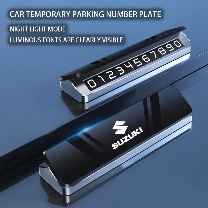 

Metal Mobile Phone Temporary Parking Number Plate For Suzuki Alto Baleno Ignis Jimny Samurai Grand Vitara Swift Sx4 Accessories