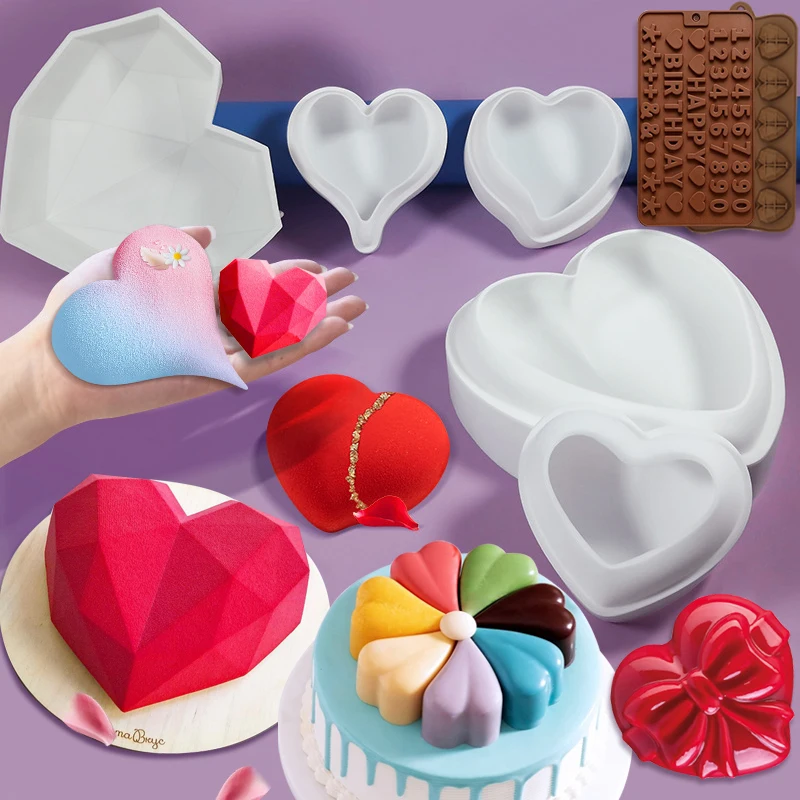 Форма сердечко силиконовая форма для торта шоколада украшение выпечки
