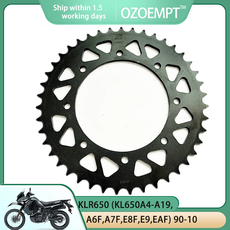 Задняя звездочка мотоцикла OZOEMPT 520-43T, применяется к KLR650 (KL650B2-B3) Tengai 90-92 KLR650 (KL650A4-A19,A6F,A7F,E8F,E9,EAF)