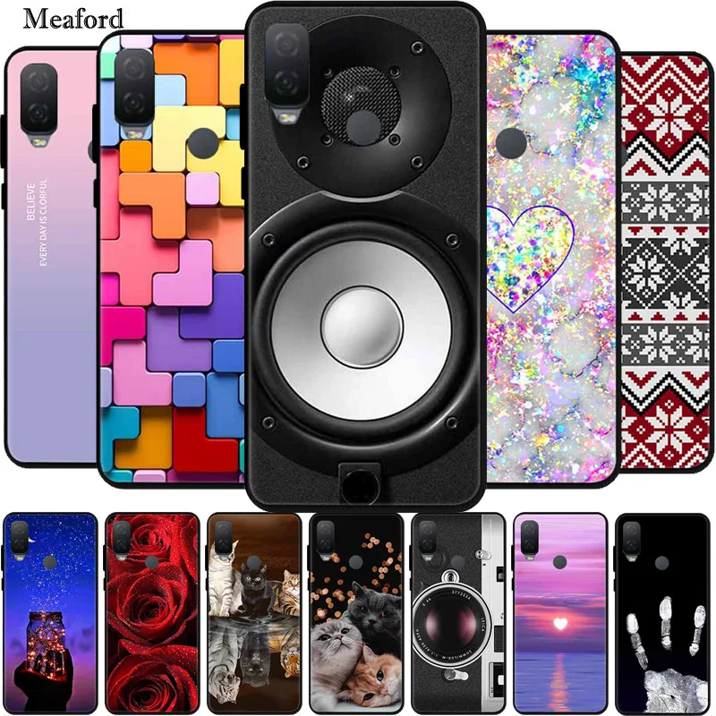 Чехол для Alcatel 1 л 2021 ярких цветов Силиконовые Мягкие мраморные чехлы из ТПУ 1L