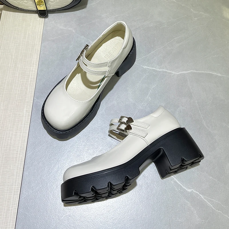 AIYUQI Mary Jane Shoes Women 2023 New Platform Patent Leather Women Loafers College Style Shallow Mouth Ladies Shoes
