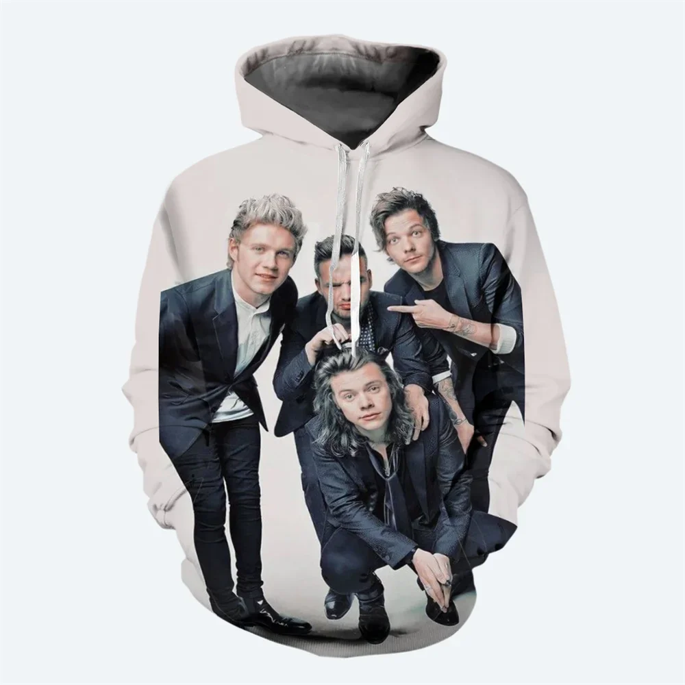 New Singer Band Men's Hoodie 3D Printed One Direction Pattern Sweater Street Fashion Hip Hop Style Casual