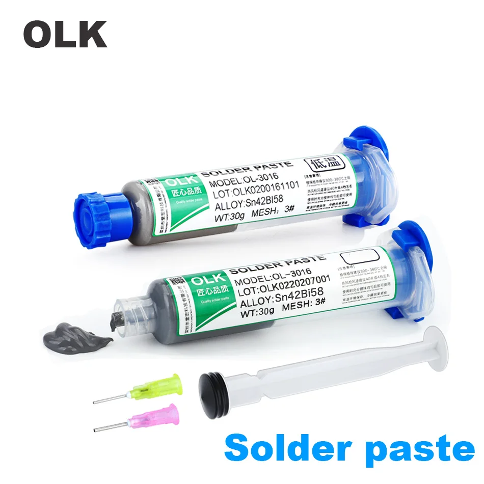

30g New Type Low Temperature Lead-free Syringe smd Solder Paste Flux For Soldering Led Sn42Bi58 Sn63 SMD Repair Welding paste
