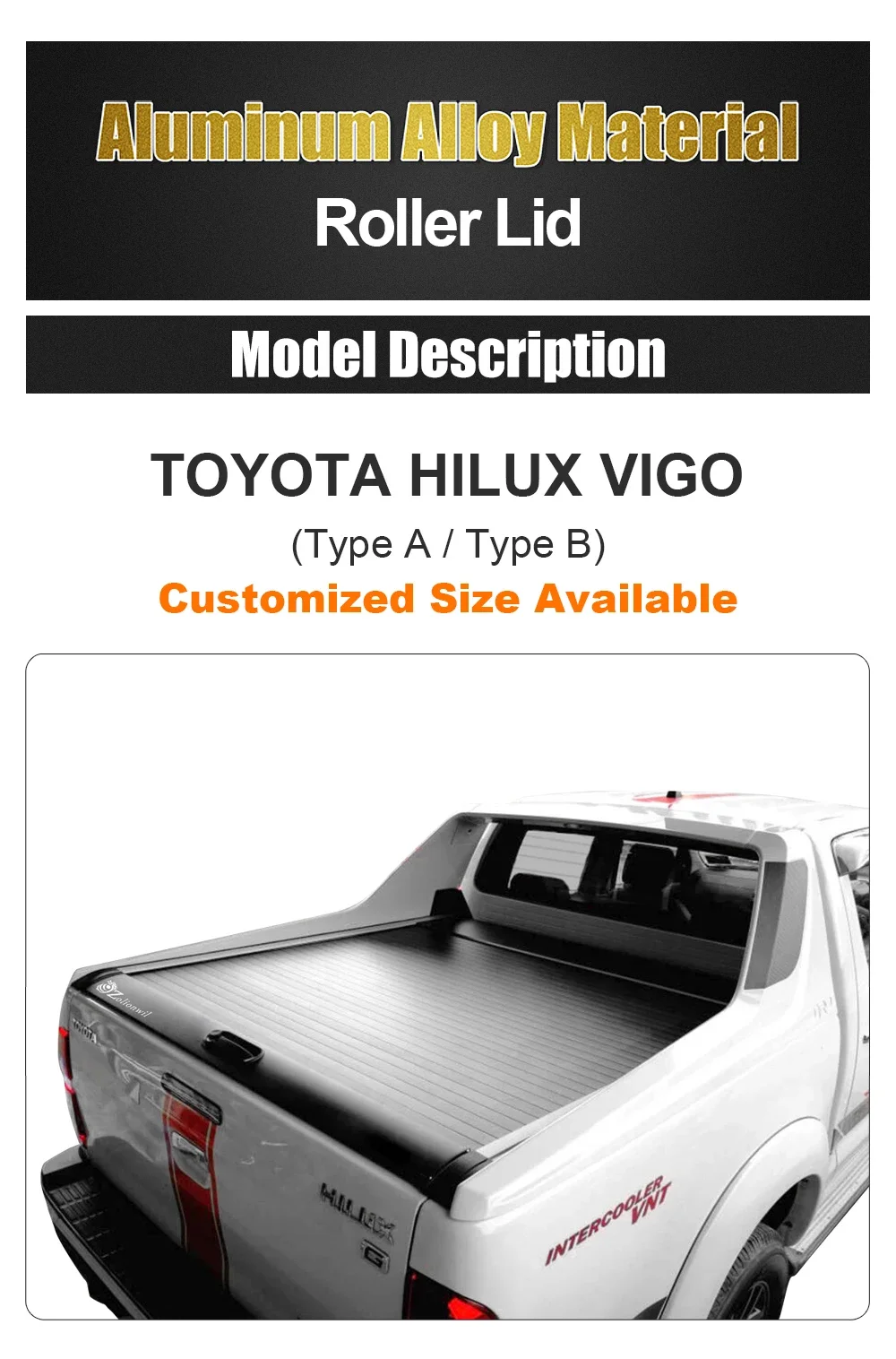 Zolionwil алюминиевый ручной замок пикап свернутый чехол для Toyota Hilux Vigo