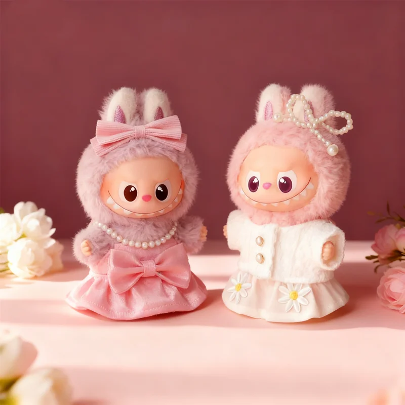 Фото Аксессуары для куклы Labubu V4: одежда, юбка, корона, бантик, цветы (для Labubu 4.0, Mokoko) №1