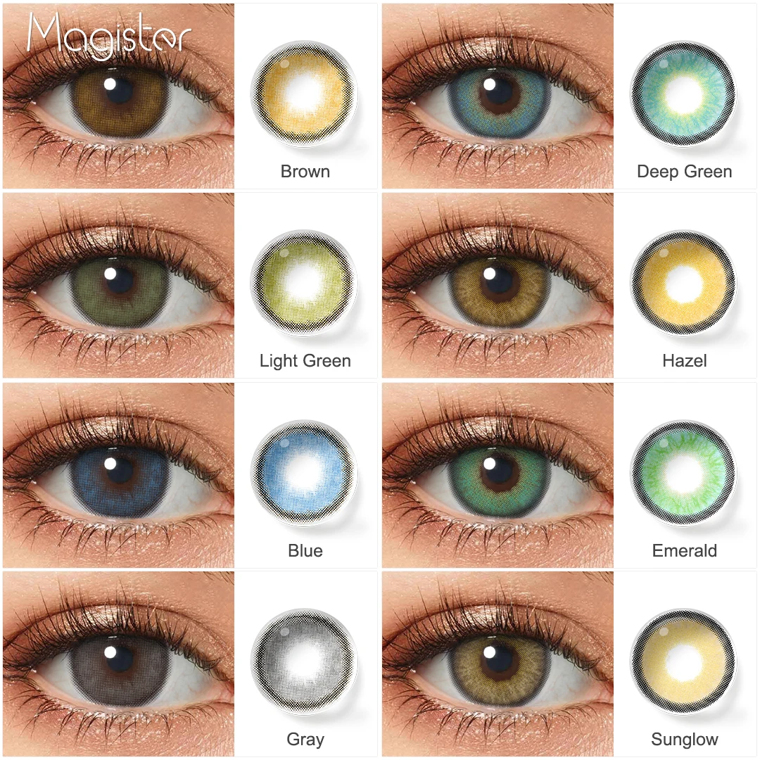 

Magister Contact Lens For Eyes yearly 1 Pair Colored Contact Lenses Natural Gray Blue Soft Eye Lens Cosmetic Aesthetic Lenses