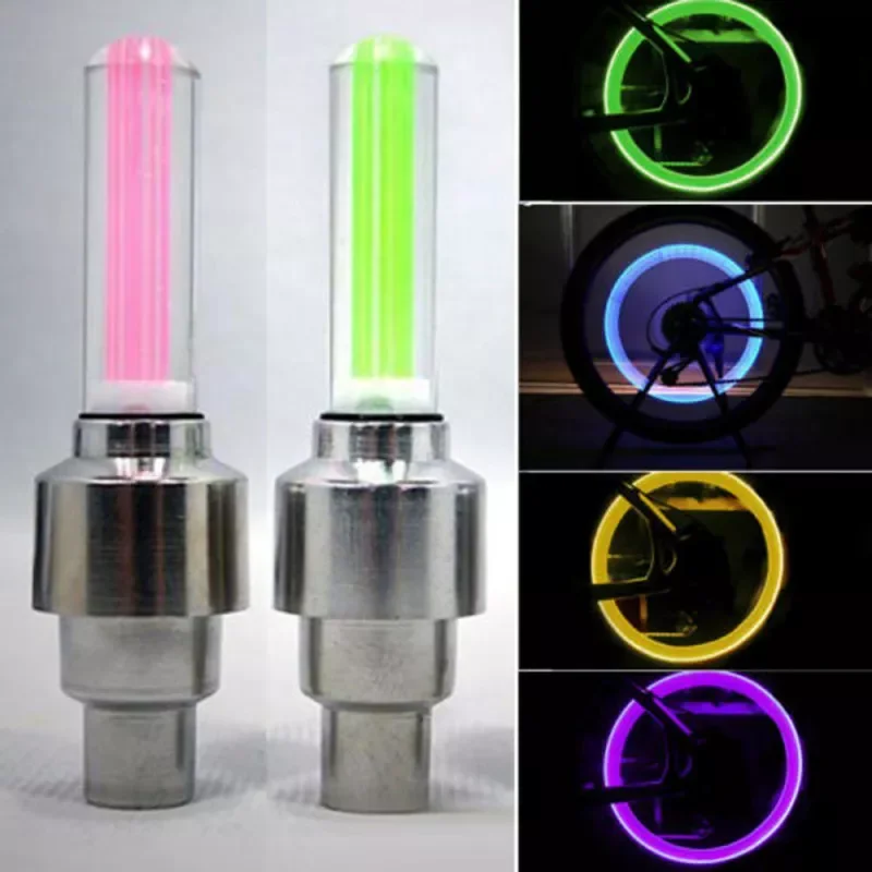

Bike Light With Battery Mountain Road Motorbikes Bike Bicycle Lights LED Tyre Tire Valve Caps Wheel Spokes LED Light Decorative