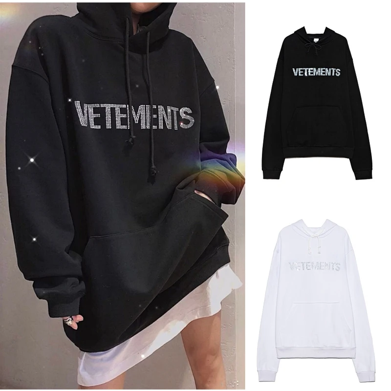 

VETEMENTS Hoodie Three-Dimensional Beading Letter Loose Fashion Men's And Women's Sports Hoodie