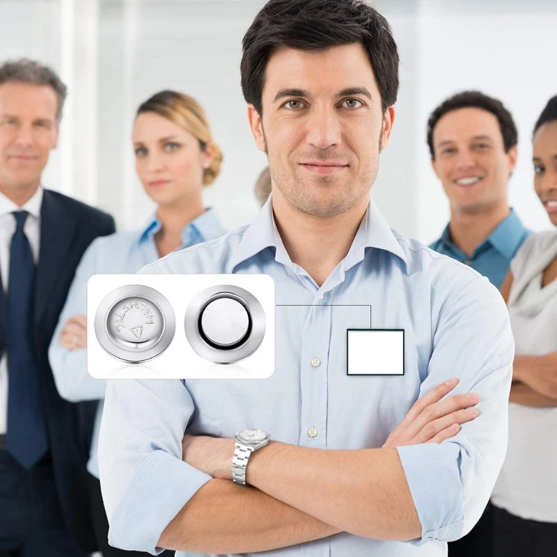 652F 20 шт. Магнитный держатель бейджа круглый магнитный бейдж клейкий магнитной