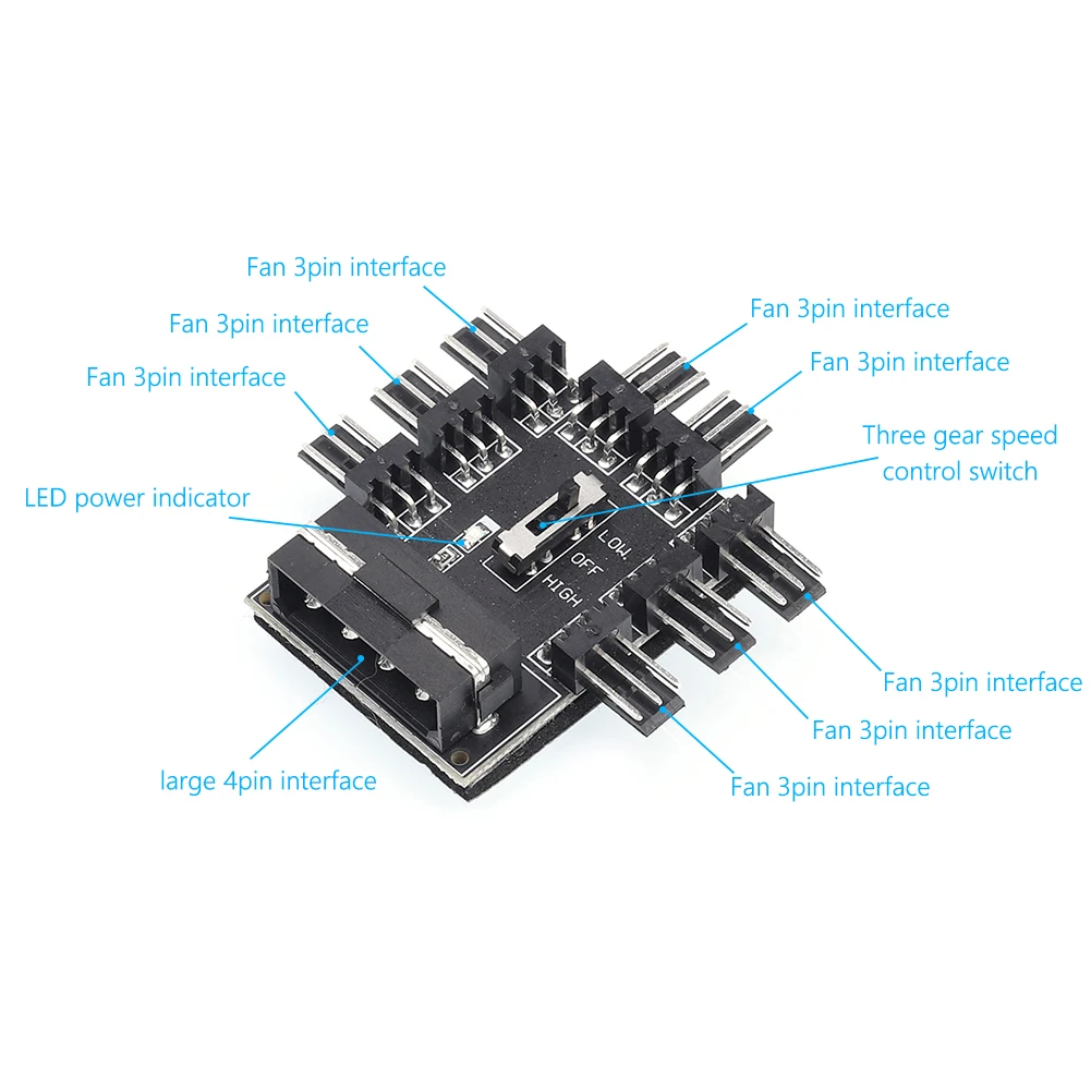 Разветвитель кулера устройство для охлаждения компьютера Sata Molex кабель майнинга