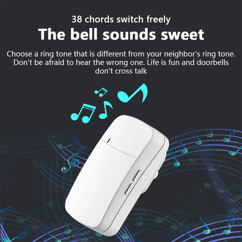 

Smart Door Bell Chime 38 Tones Electric Wireless Doorbell Receiver