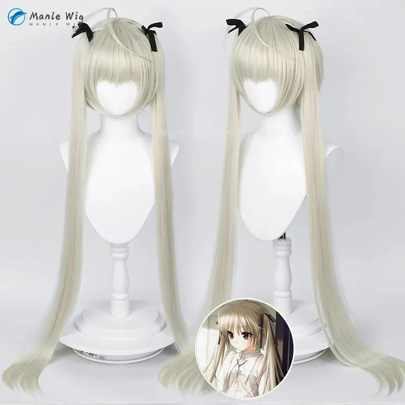 Фото Парик Vivi 2025 Kasugano Sora, аниме, косплей, 85 см/70 см, длинные светло-серые, золотые, термостойкие парики для волос + шелковая лента №5