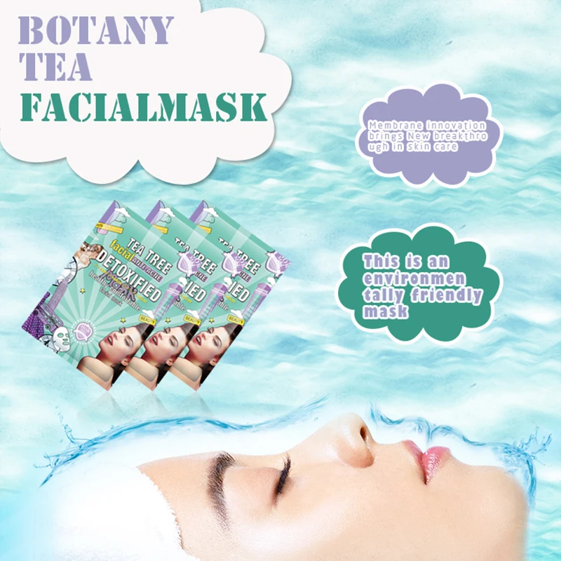 

3pcs Tea Tree Detox Facial Mask Anti Acne Blackhead Oil Control Moisturizing Smooth Sheet Face Mask Korean Cosmetics Skin Care