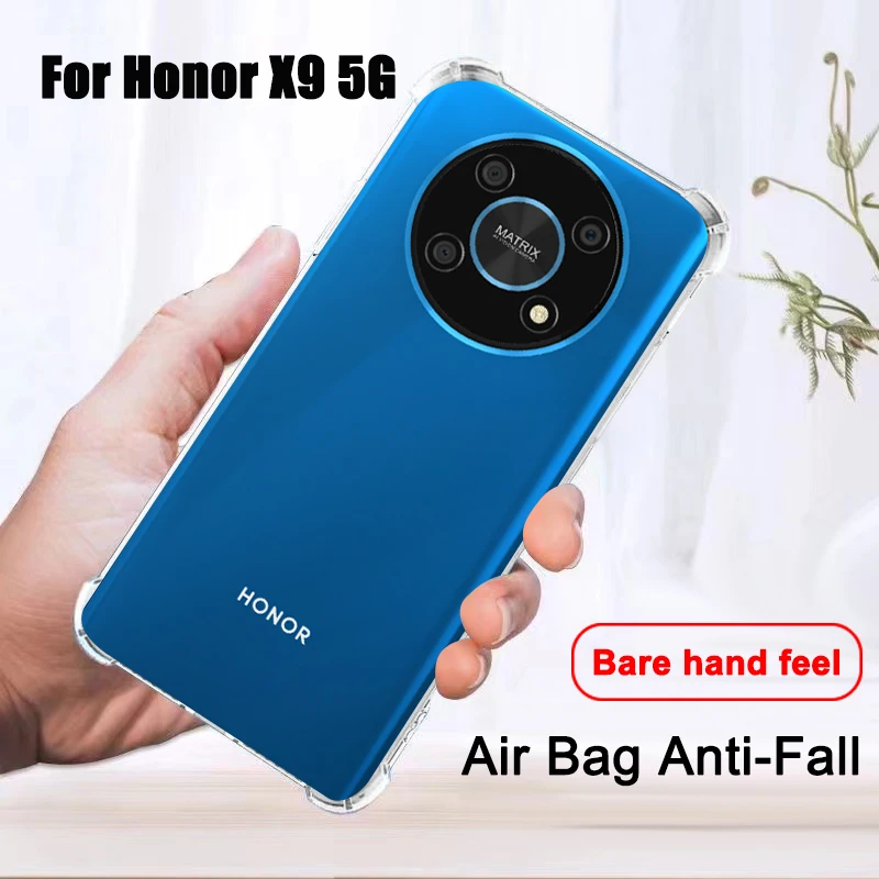 

For Honor X9 5G Liquid Silicone Case for Honor X 9 5G Case Original Airbag Transparent Case for Honor X9 Back Antifall 6.81 Inch