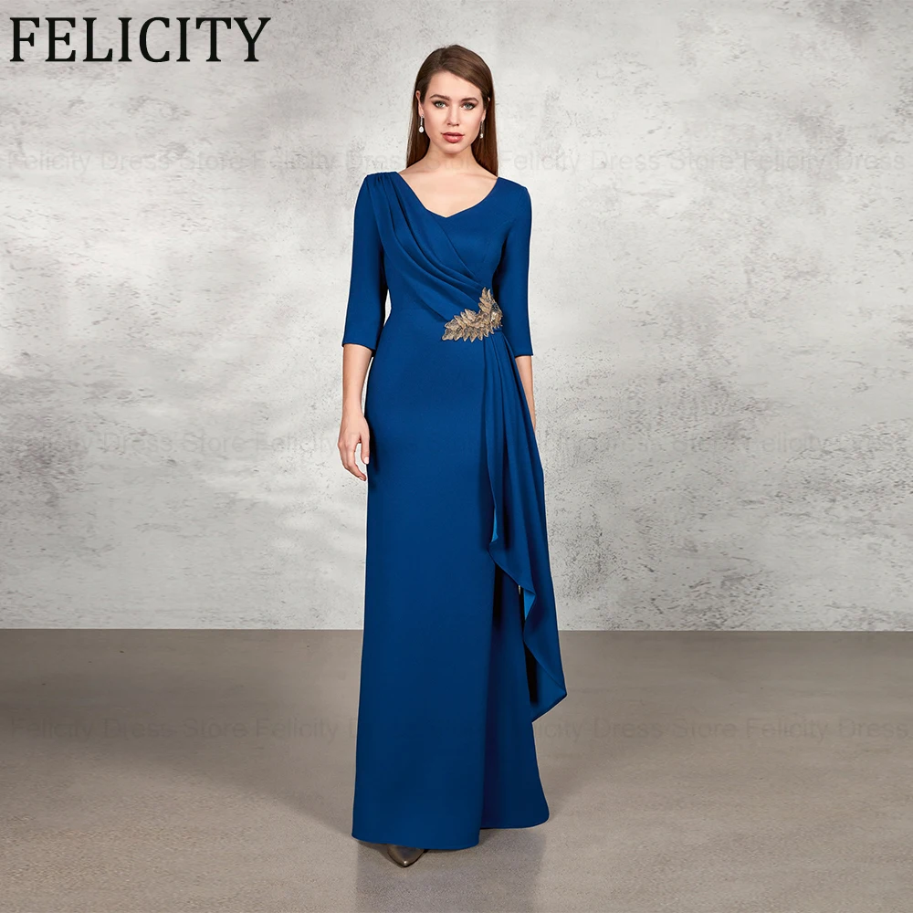 Платье для матери невесты 2024 с V-образным вырезом