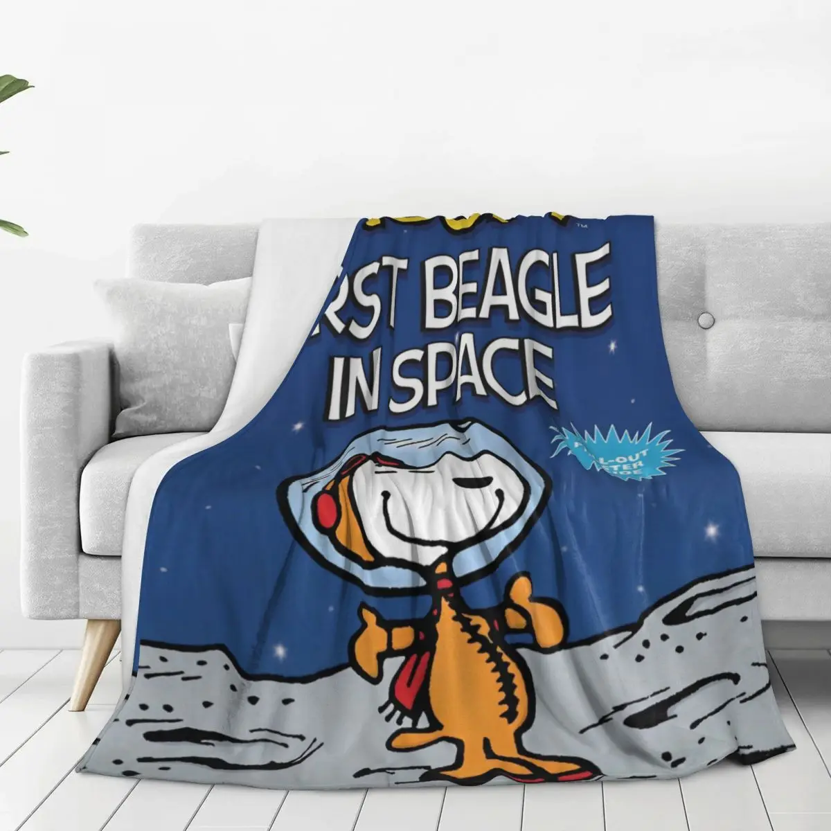 Одеяло Snoopy в виде астронавта Miniso мягкое теплое новинка плюшевое постельное белье