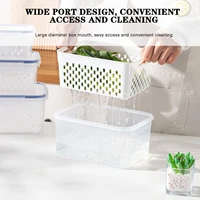 double layer refrigerator fresh box draining fruit vegetable storage container sealed food container reusable home accessories
