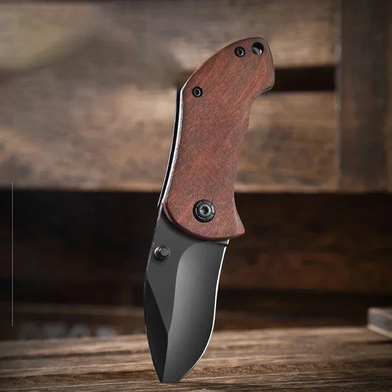 Новый складной нож из нержавеющей стали с деревянной ручкой портативный