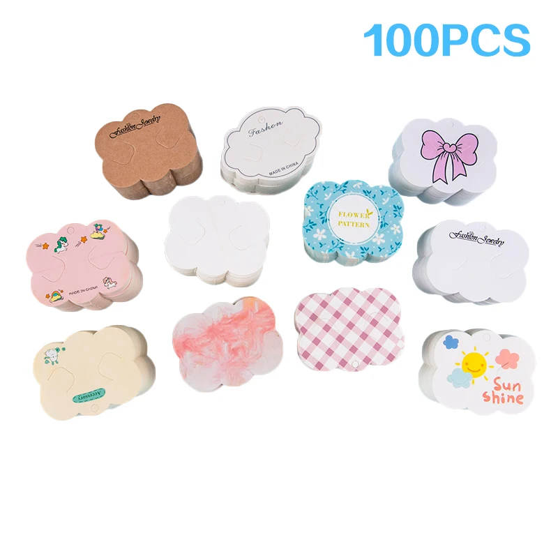 

100 шт., заколки для волос ручной работы, картонная упаковка для украшений «сделай сам»