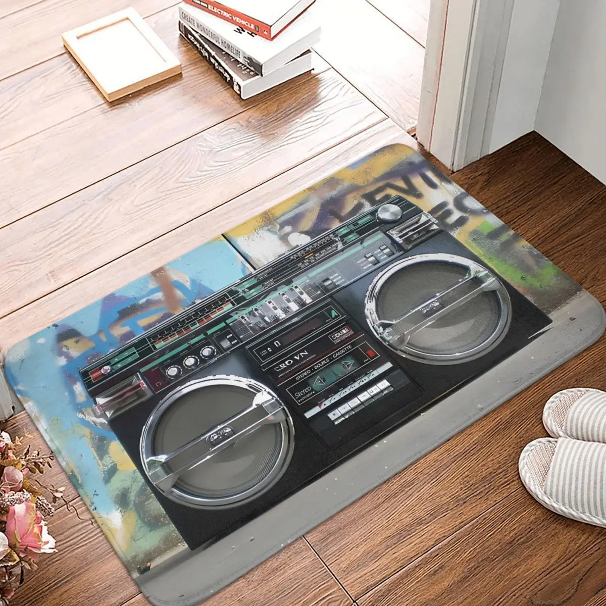 Cool Boombox Boom Box Music Anti-Slip Rug Doormat Kitchen Mat Hallway Carpet Entrance Door Decorative