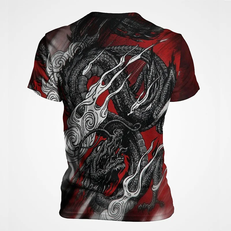 

Dragon Tiger Graphic T Shirt for Men Clothing Cool 3D Printed T-shirt Summer Fashion Streetwear Tee Shirts Clothes Kids Tops