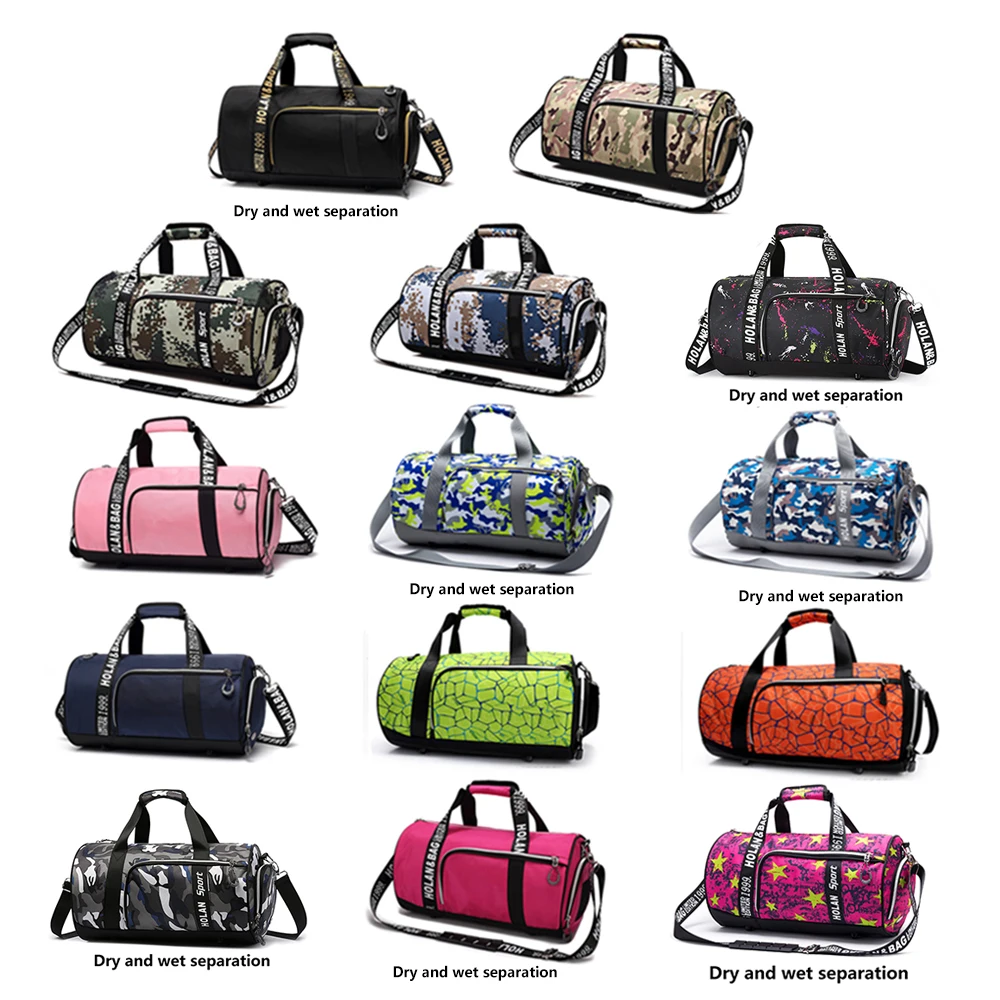 ROEGADYN Outdoor duffel Bags men Women Fitness Waterproof Sports Bag Dry Wet Separated Yoga Bag Shoes Compartment Travel Handbag