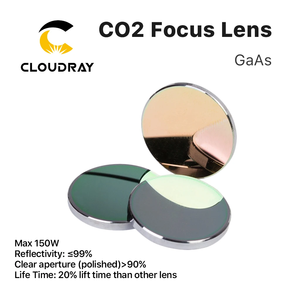 

Cloudray GaAs Focus Lens Dia. 19.05 / 20mm FL 50.8 63.5 101.6mm 1.5-4" High Quality for CO2 Laser Engraving Cutting Machine