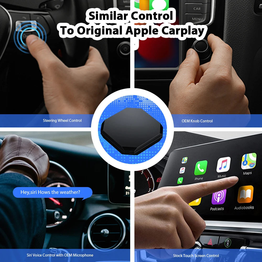 Беспроводной адаптер CarPlay, совместимый с Audi Porsche Volvo Benz автомобиль Volkswagen KIA Hyundai, автомобильный мультимедийный плеер