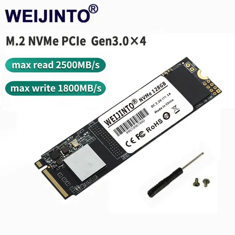 WEIJINTO M.2 NVMe SSD 128 ГБ 256 ГБ 240 ГБ 512 ГБ 1 ТБ 500 Гб M2 PCIe Внутренний твердотельный диск для ноутбука и настольного компьютера