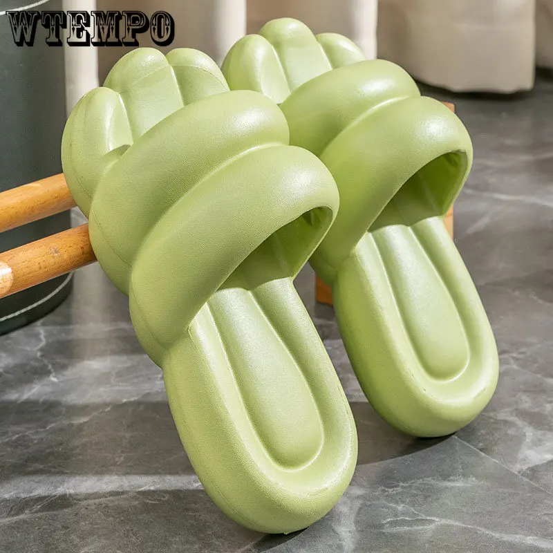 WTEMPO Fashion Couple Slippers Non-slip Sandals Summer Slide Shoes EVA Outdoor Beach Soft Thick Platform Flip Flops Dropshipping