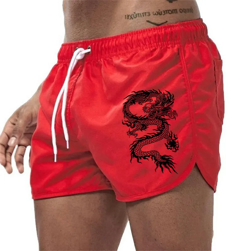 Летние мужские популярные шорты с китайским принтом дракона Мужские дышащие