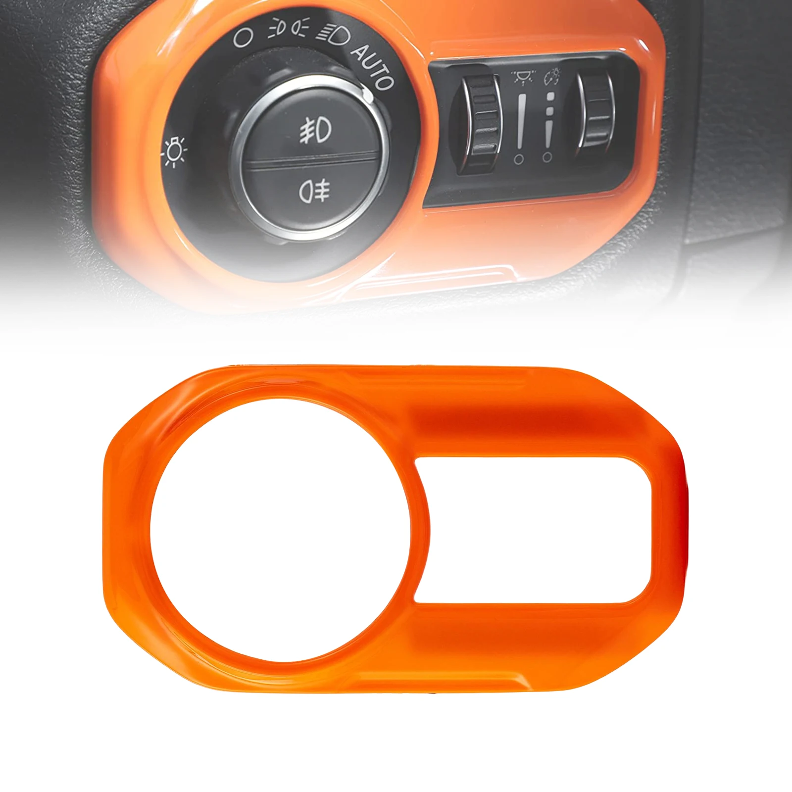

Car Headlight Lamp Switch Button Cover Trim for Jeep Wrangler JL JT 2018