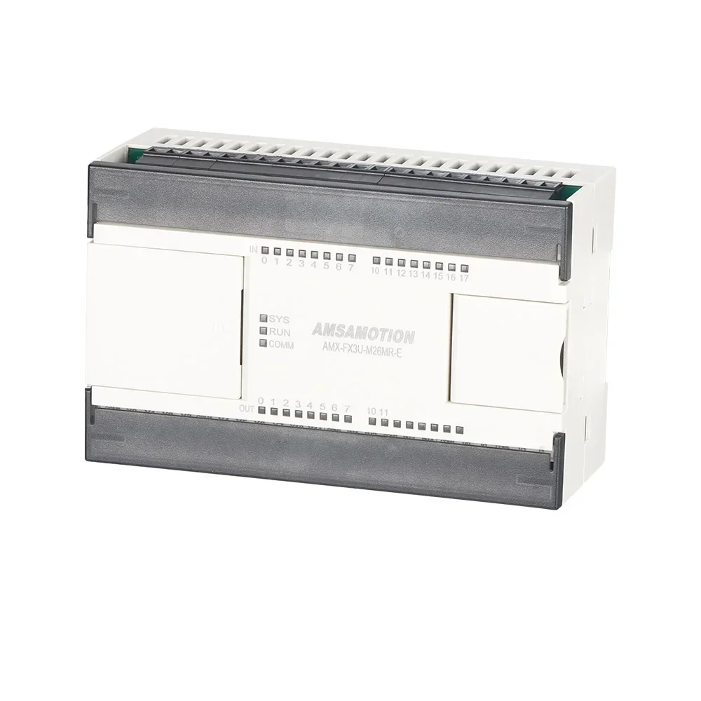 Фото Amsamotion Upgrade AMX-FX3U-M26MR Ethernet PLC, совместимый с контроллером Mitsubishi, реле 4AI/2AO, 16I/10O, MODBUS clp 26MR-E №2