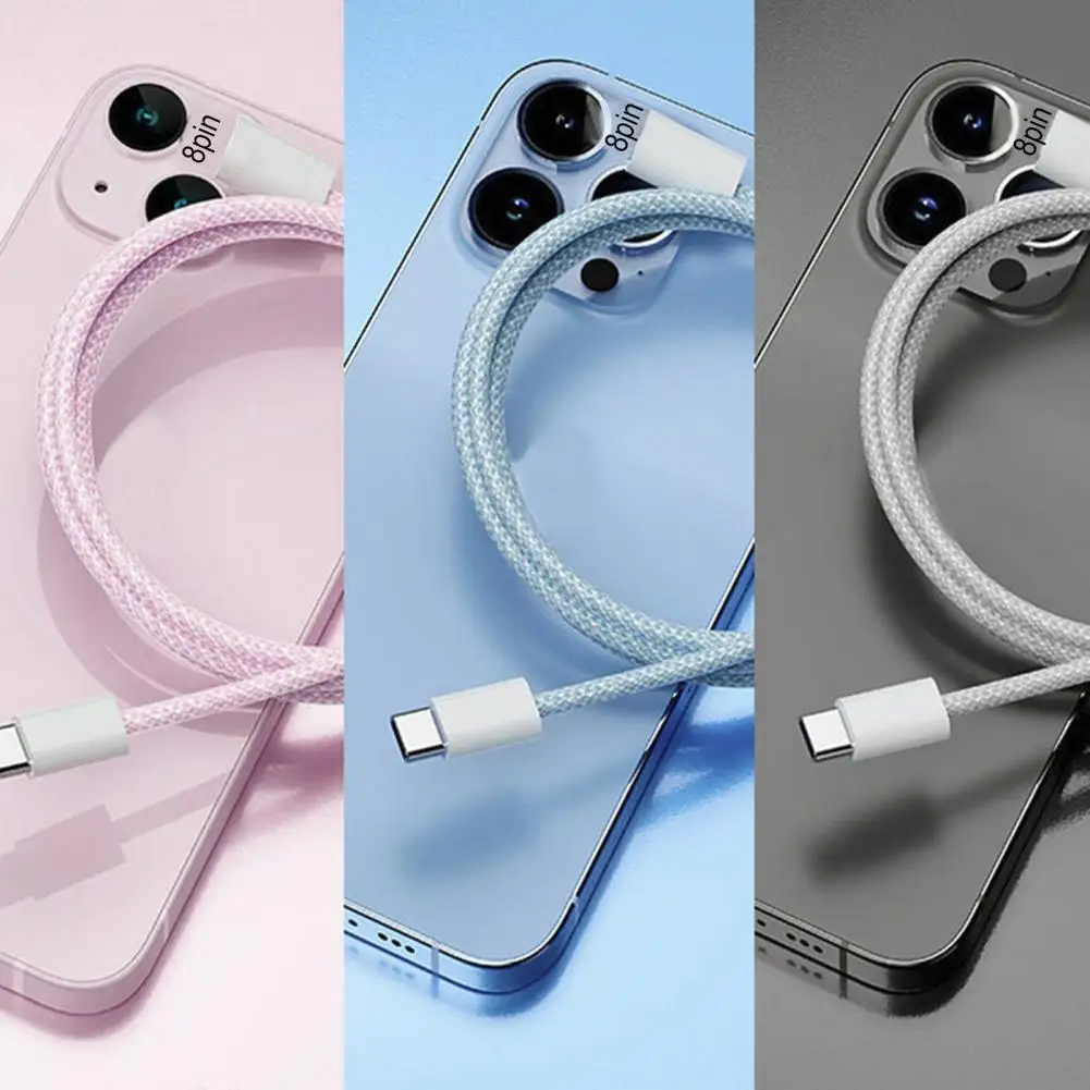 

Data Cable Nylon Braided High Speed 1m PD 12W Mobile Phone Fast Charging Cord For IPhone