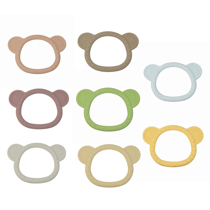 

Happyy baby Cartoon Bear Silicone Teether Cute Animal Rodent Molar Toy Bracelet Ornament for Baby Girls Boys Gum Massager