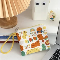 cute cartoon little tiger coin purse girls small convenient storage bag 2022 new mini canvas wallet card bag