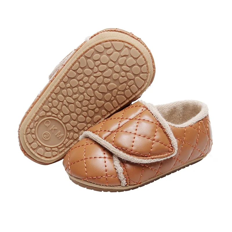 

Baby Girls Princess Shoes Diamond Check PU Flats Dress Walking Shoes for Newborn Infant Toddler