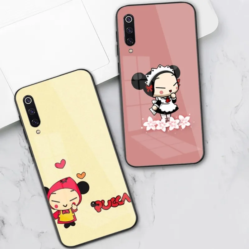 

Мультяшный чехол для телефона Pucca для Xiaomi 13, 12, 11T, 10, 9 Lite, Redmi Note 11, 10, 10S Pro, 9, 9A, 8, стеклянный чехол из поликарбоната, чехол