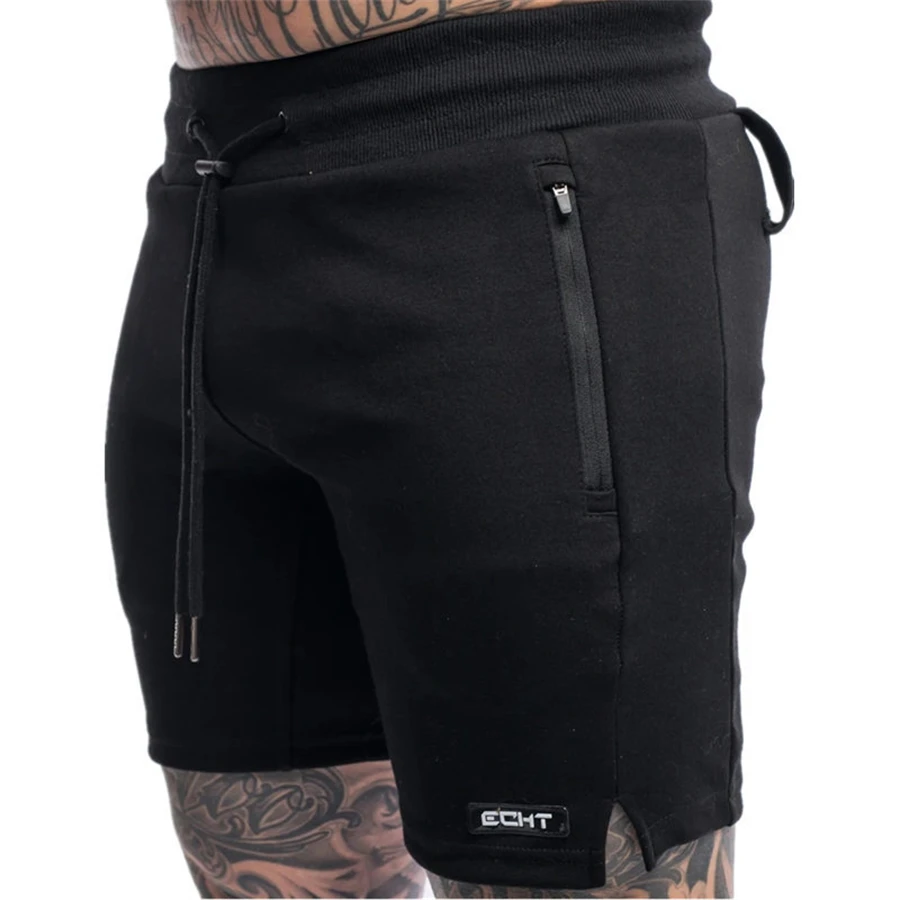 New Gym Summer Jogging Workout Knee Length Cargo Shorts Men's Sports Fitness High Quality Cotton Multiple Pockets Running Shorts