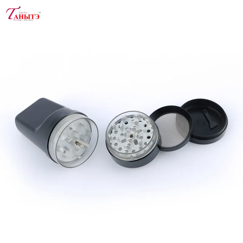 

Electronic Tobacco Weed Grinder Black Smoke Set Automatic Cigarette Machine Smoke Accessories Crystal Grinder Rechargeable