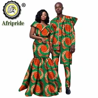 african couple clothing men dashiki 2 piece outfits women print maxi dress crop top print wear afripride s20c005