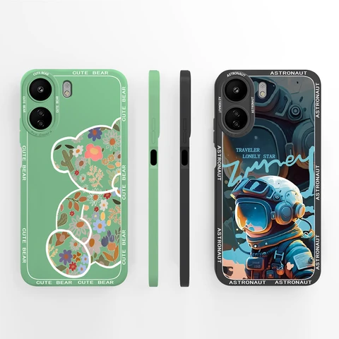 Для Xiaomi Redmi 13C 4G чехол Cute Panda мягкий гладкий жидкий силиконовый чехол с защитой от падения для Redmi 13 C Redmi13C Защитная пленка для телефона