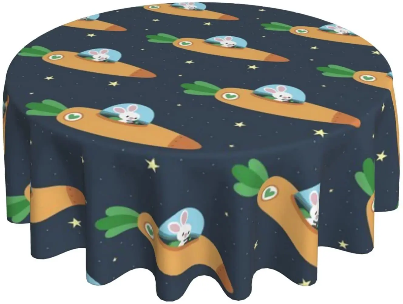 

Круглая скатерть Space Bunny и морковь, круглая скатерть для стола, настольное украшение, пыленепроницаемый буфетный стол, праздничный обед